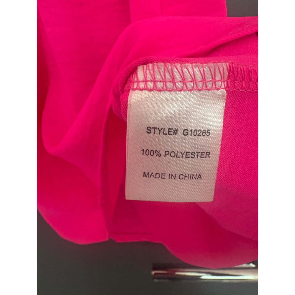 Jodifl Hot Pink Smocked Mini Dress Ruffle Sleeve V-Neck G10265 Womens Medium - Picture 7 of 7